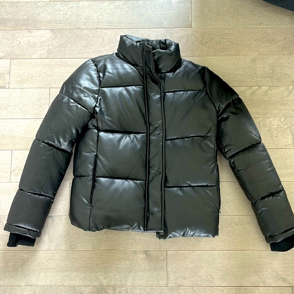 Faux Leather Puffer